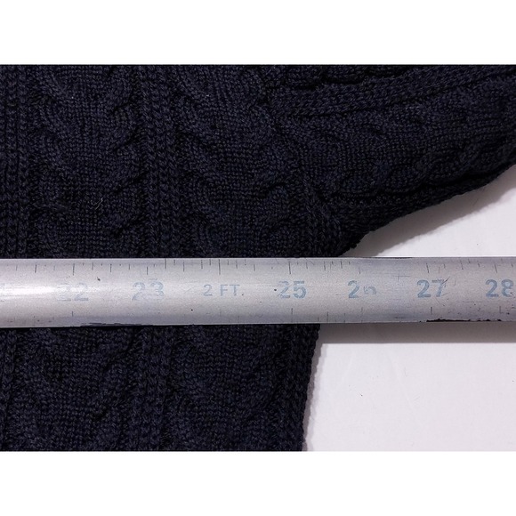 Vintage DESCENTE Walt Disney World Golf Classic Cable Knit Wool Sweater Black XL - Picture 3 of 12